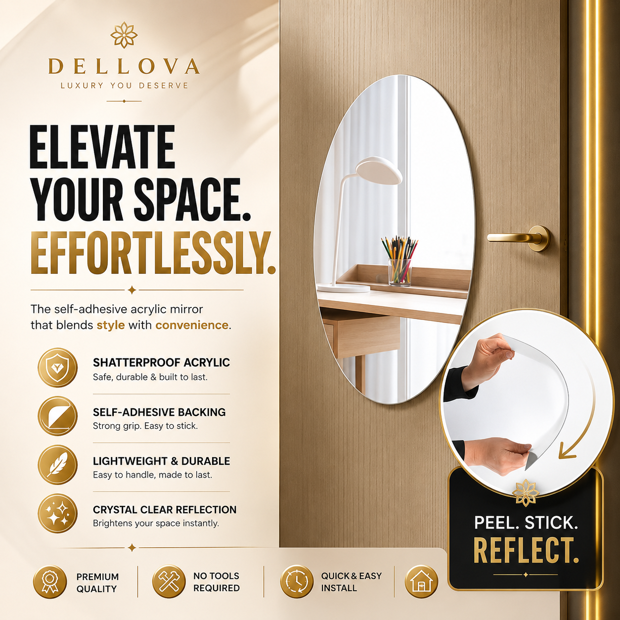 Mirello™ | Self-Adhesive Acrylic Mirror