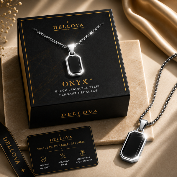 Onyx™ | Black Stainless Steel Pendant Necklace