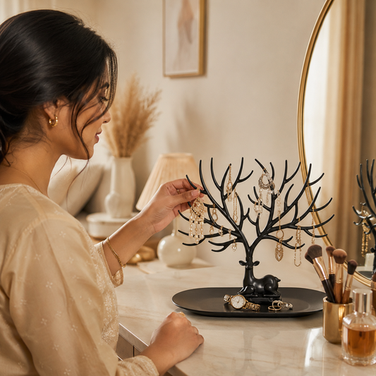 Deora™ | Elegant Deer Jewelry Organizer & Vanity Tray