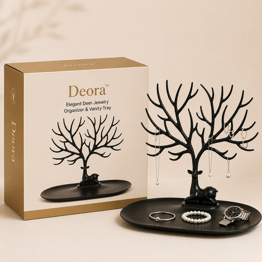 Deora™ | Elegant Deer Jewelry Organizer & Vanity Tray