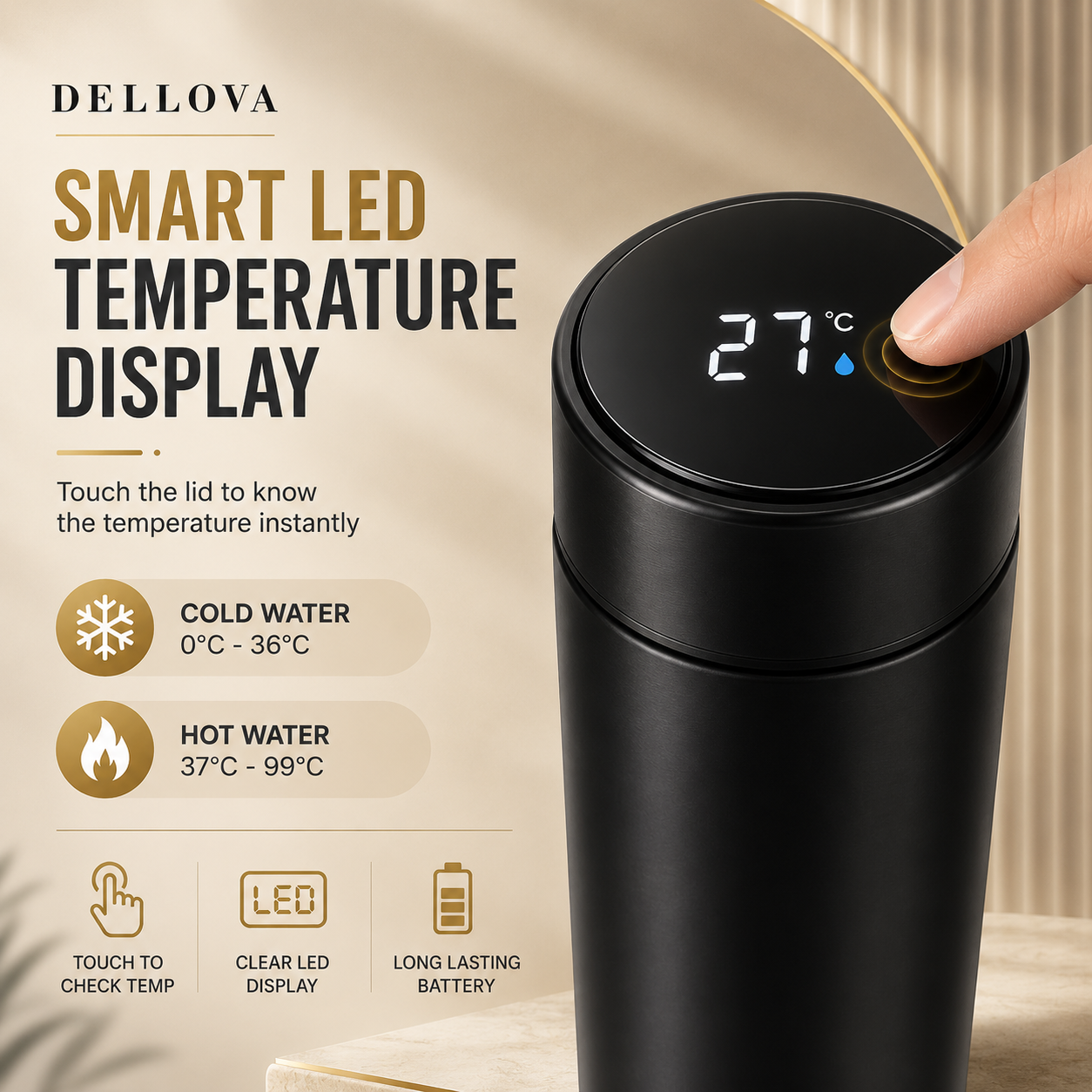 Thermora™ | Smart Temperature Display Vacuum Bottle