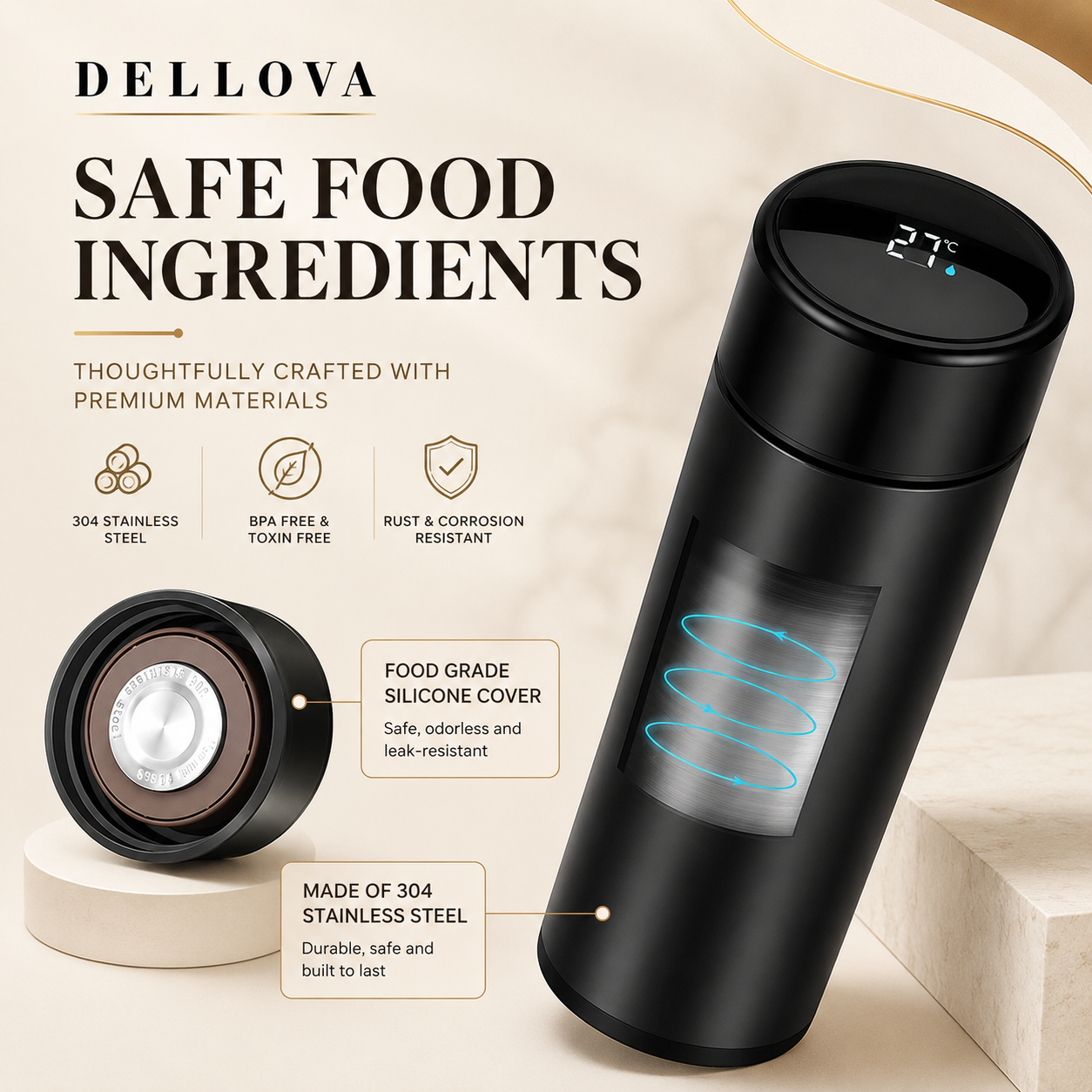 Thermora™ | Smart Temperature Display Vacuum Bottle