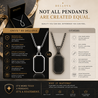 Onyx™ | Black Stainless Steel Pendant Necklace