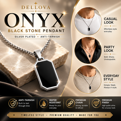 Onyx™ | Black Stainless Steel Pendant Necklace