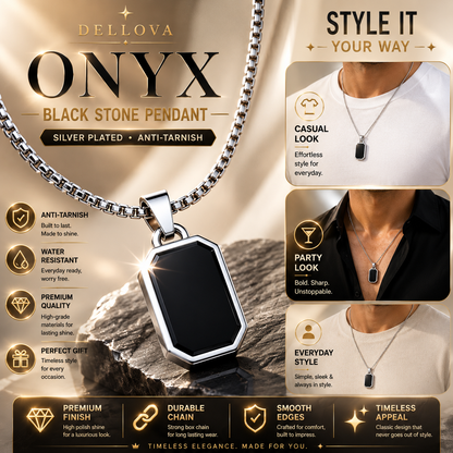 Onyx™ | Black Stainless Steel Pendant Necklace