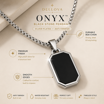 Onyx™ | Black Stainless Steel Pendant Necklace