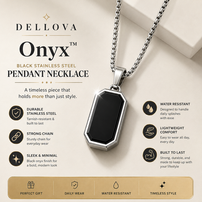 Onyx™ | Black Stainless Steel Pendant Necklace