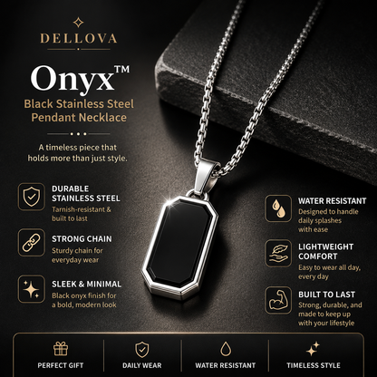 Onyx™ | Black Stainless Steel Pendant Necklace
