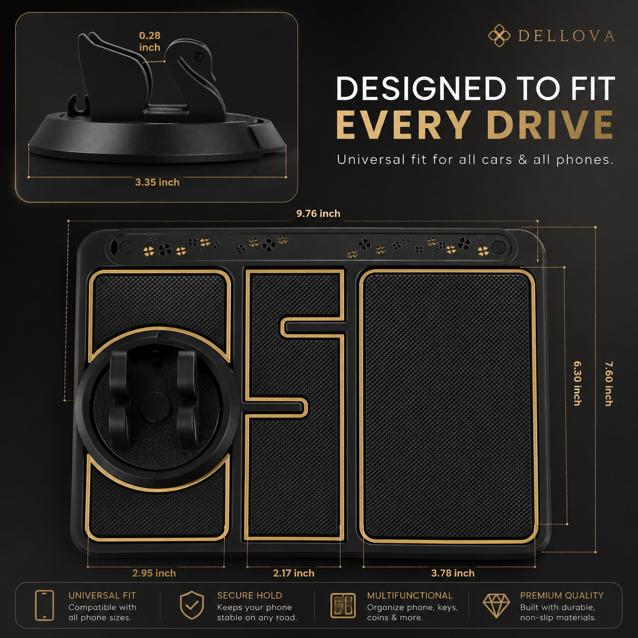 DashDock™ | 4-in-1 Dashboard Organizer