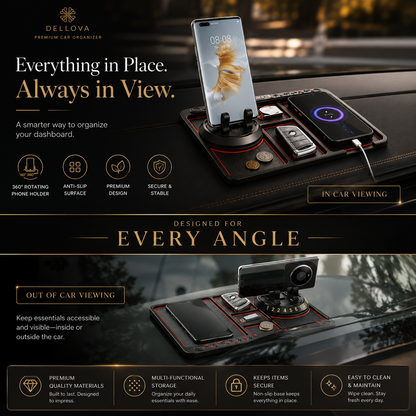 DashDock™ | 4-in-1 Dashboard Organizer