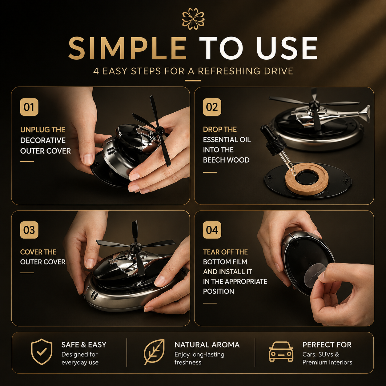 HELIO™ | Luxury Solar Dashboard Aroma Diffuser