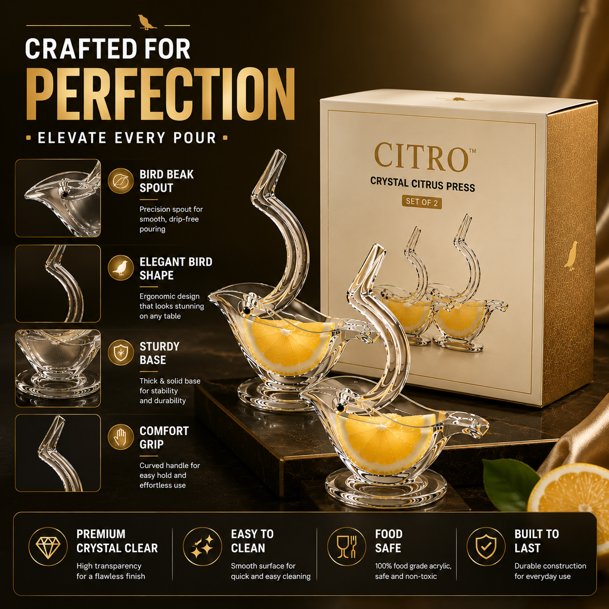 CITRO™ | Crystal Citrus Press (Set of 2)
