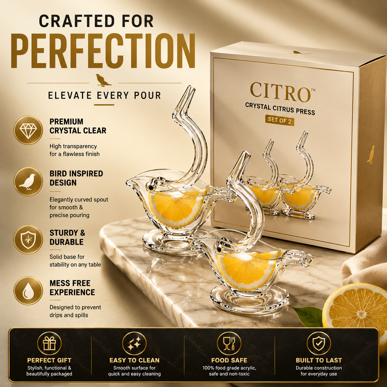 CITRO™ | Crystal Citrus Press (Set of 2)