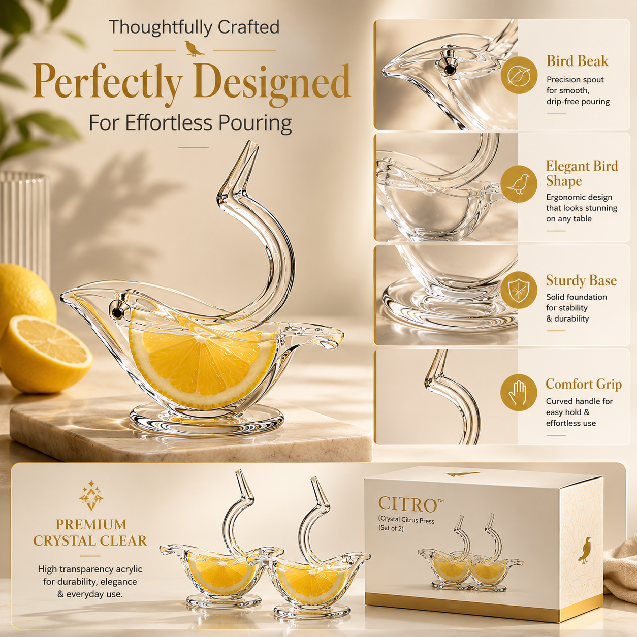 CITRO™ | Crystal Citrus Press (Set of 2)