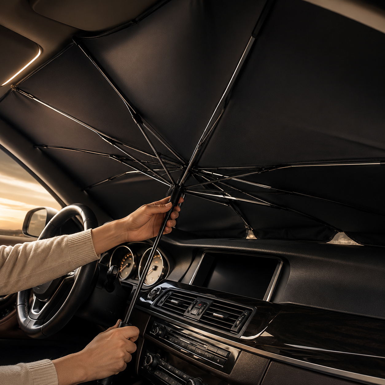 SOLCANO™ | Premium Windshield Sunshade Umbrella