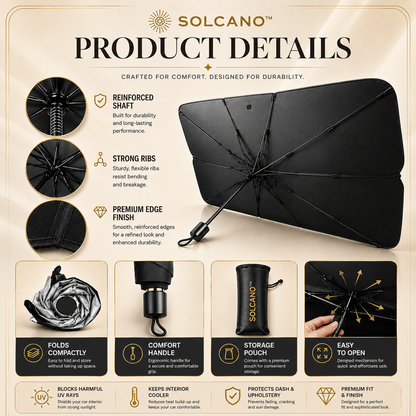 SOLCANO™ | Premium Windshield Sunshade Umbrella