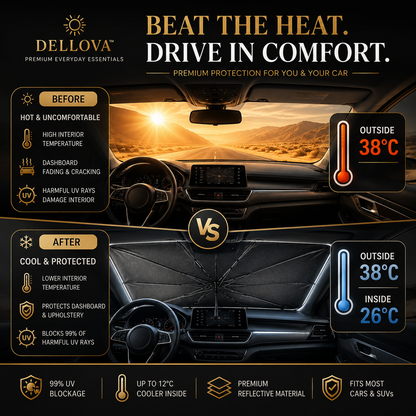 SOLCANO™ | Premium Windshield Sunshade Umbrella