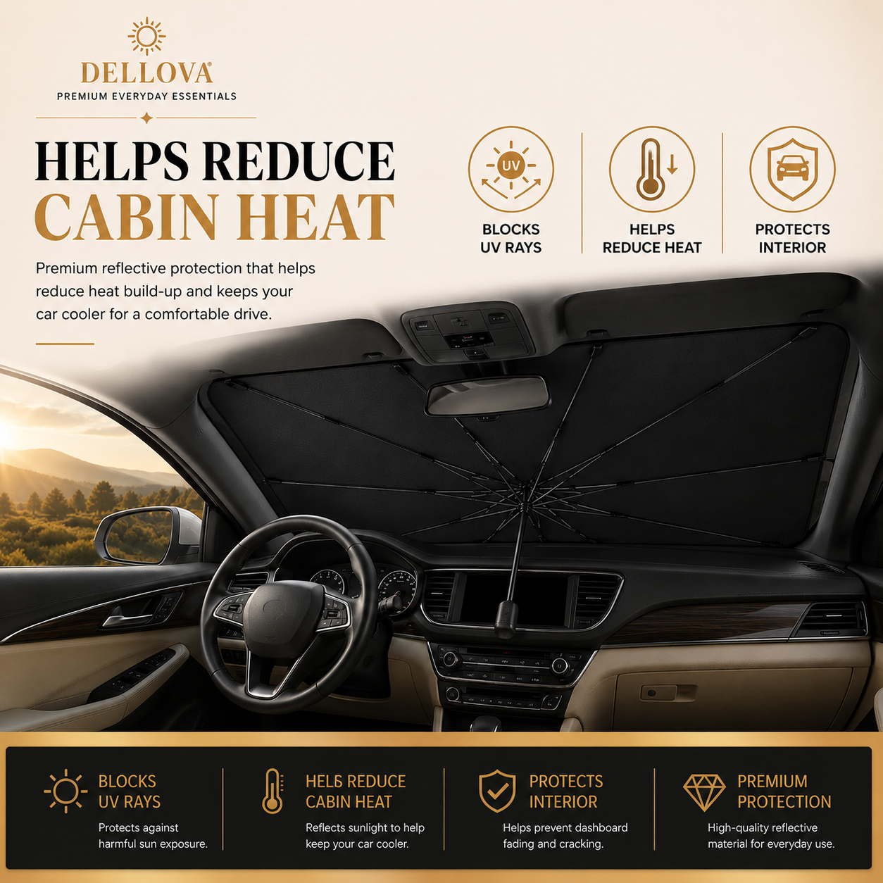 SOLCANO™ | Premium Windshield Sunshade Umbrella